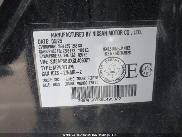 Nissan KICKS S 2025 3N8AP6BBXSL409327 Image 9