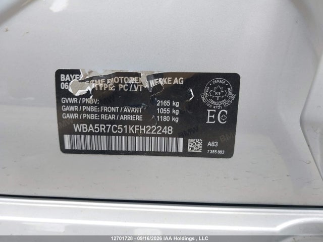 Aukcja sprzedaży 2019 Bmw 330xi, vin: WBA5R7C51KFH22248, numer aukcji: 12701728