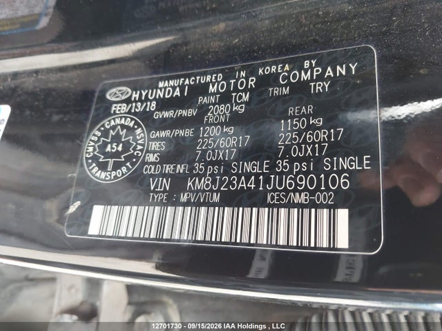 Hyundai Tucson Base 2.0l 2018 KM8J23A41JU690106 Image 19