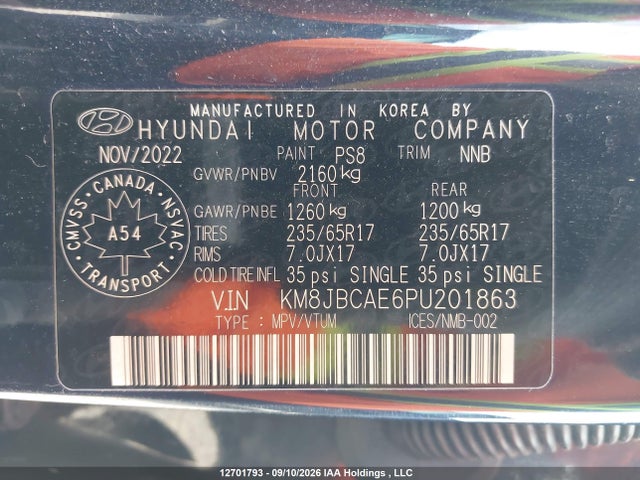 Hyundai TUCSON SEL 2023 KM8JBCAE6PU201863 Image 9
