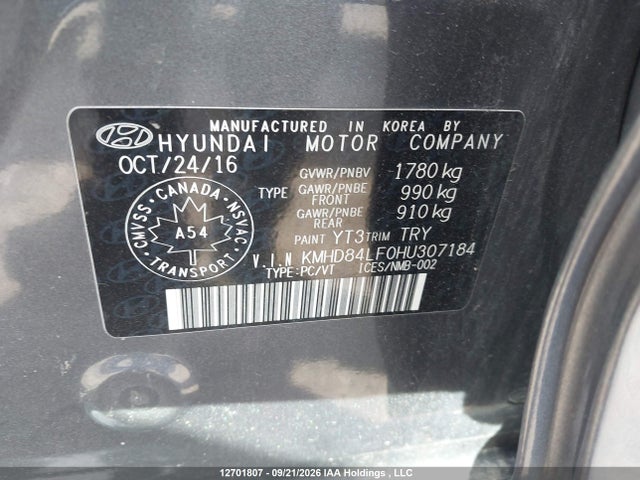 KMHD84LF0HU307184 Hyundai Elantra Se/value/limited