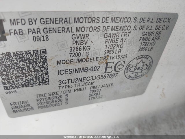 GMC Sierra 1500 Slt 2018 3GTU2NEC3JG567697 Image 18