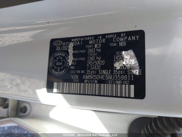 Продажа на аукционе авто 2022 Hyundai Palisade Ultimate Calligraphy, vin: KM8R5DHE5NU359811, номер лота: 12701847