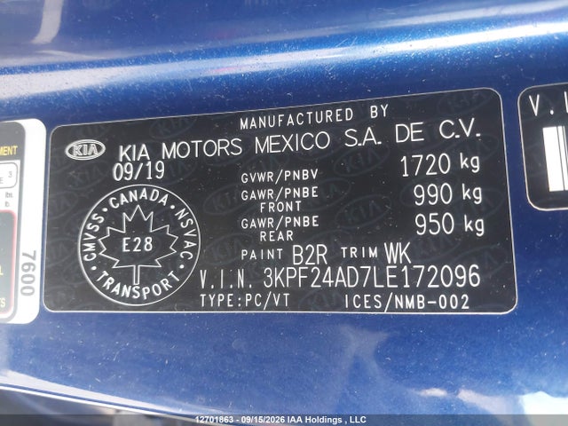 KIA Forte 2020 3KPF24AD7LE172096 Image 9