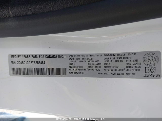 Chrysler Pacifica Limited 2026 2C4RC1GG2TR256464 Image 9