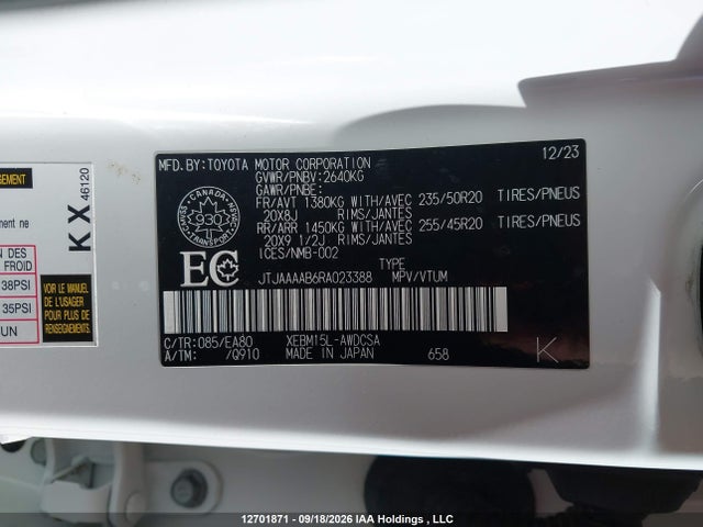 Aukcja sprzedaży 2024 Lexus Rz 450e, vin: JTJAAAAB6RA023388, numer aukcji: 12701871