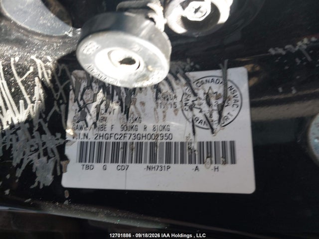 2HGFC2F73GH002950 Honda CIVIC EX