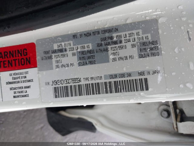 JM3KE4DY3G0766694 Mazda Cx -5 Gt 4dr Awd