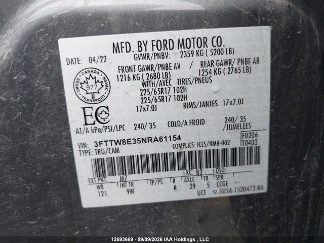 Ford Maverick Xl 2022 3FTTW8E35NRA61154 Image 18