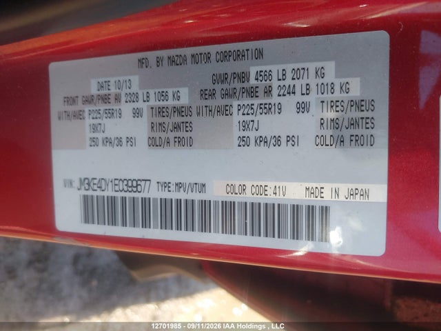 JM3KE4DY1E0399677 Mazda CX-5 GT