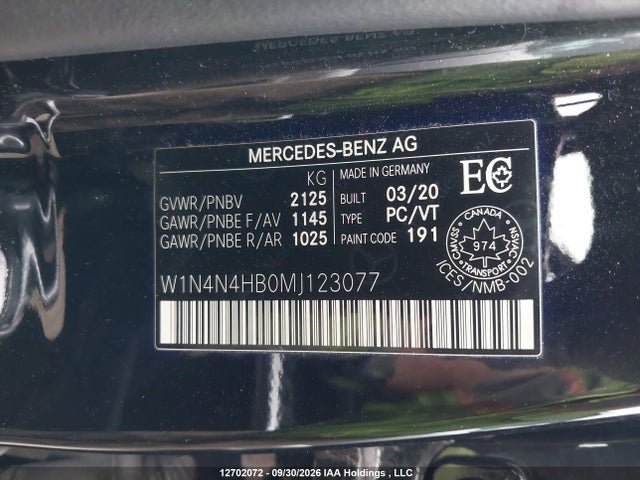 W1N4N4HB0MJ123077 Mercedes-Benz Gla 250 4matic