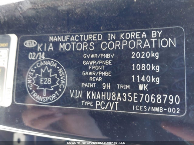 KNAHU8A35E7068790 KIA Rondo