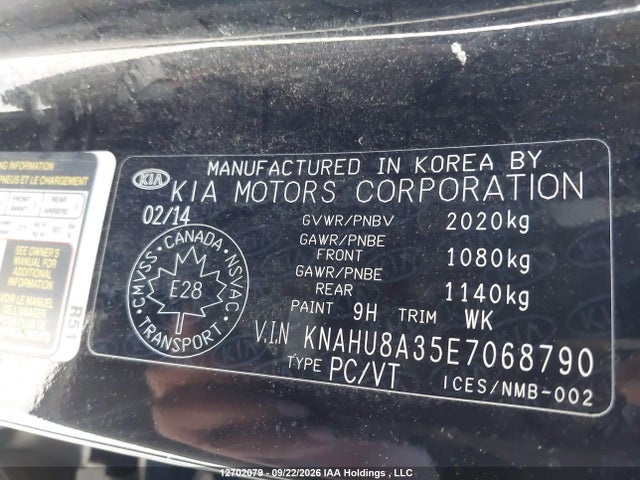 KNAHU8A35E7068790 KIA Rondo