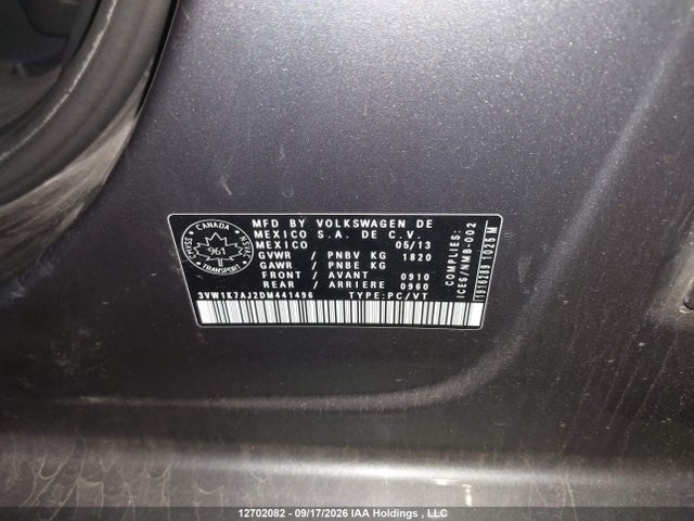 Продаж на аукціоні авто 2013 Volkswagen Jetta S, vin: 3VW1K7AJ2DM441496, номер лоту: 12702082