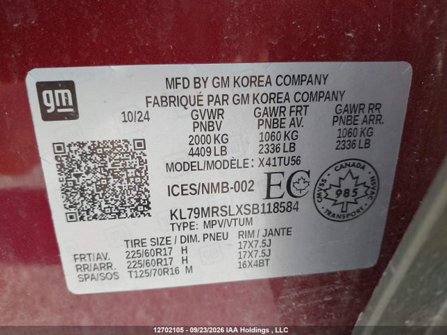 Chevrolet Trailblazer 2025 KL79MRSLXSB118584 Image 18