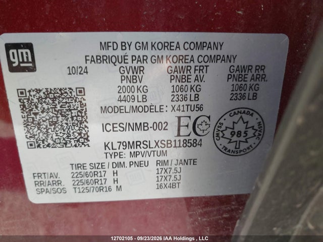 Chevrolet Trailblazer 2025 KL79MRSLXSB118584 Image 9