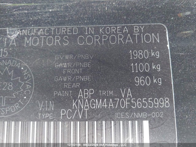 Aukcja sprzedaży 2015 Kia Optima Lx/lx Winter Edition, vin: KNAGM4A70F5655998, numer aukcji: 12702158