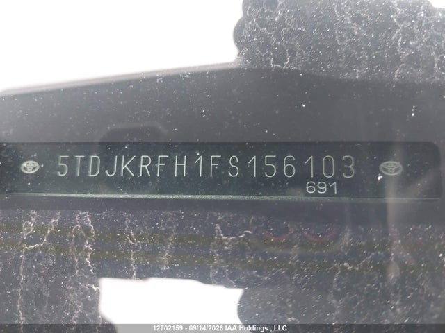 12702159 :رقم المزاد ، 5TDJKRFH1FS156103 vin ، 2015 Toyota Highlander Xle مزاد بيع