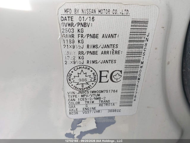 Продажа на аукционе авто 2016 Infiniti Qx70, vin: JN8CS1MW0GM751764, номер лота: 12702165