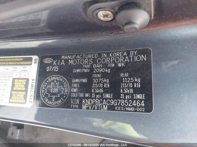 Auction sale of the 2016 Kia Sportage Lx, vin: KNDPBCAC9G7852464, lot number: 12702206