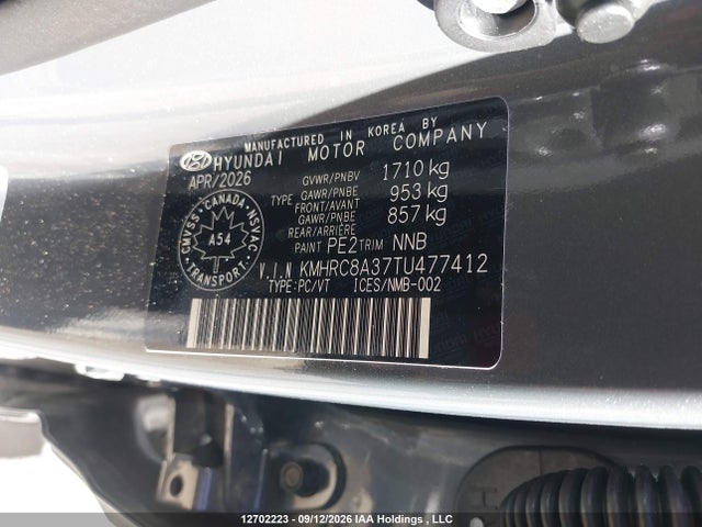 Продажа на аукционе авто 2026 Hyundai Venue Sel, vin: KMHRC8A37TU477412, номер лота: 12702223