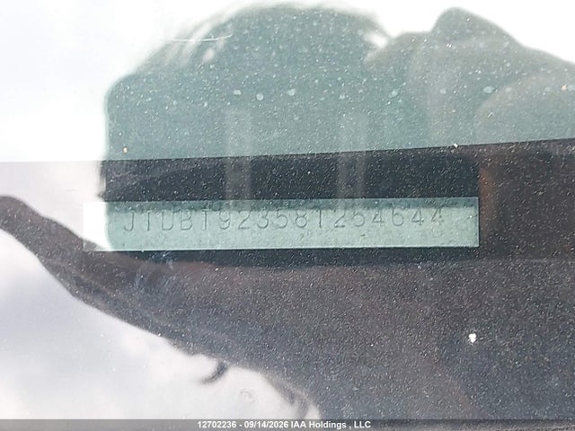 12702236 :رقم المزاد ، JTDBT923581254644 vin ، 2008 Toyota Yaris مزاد بيع
