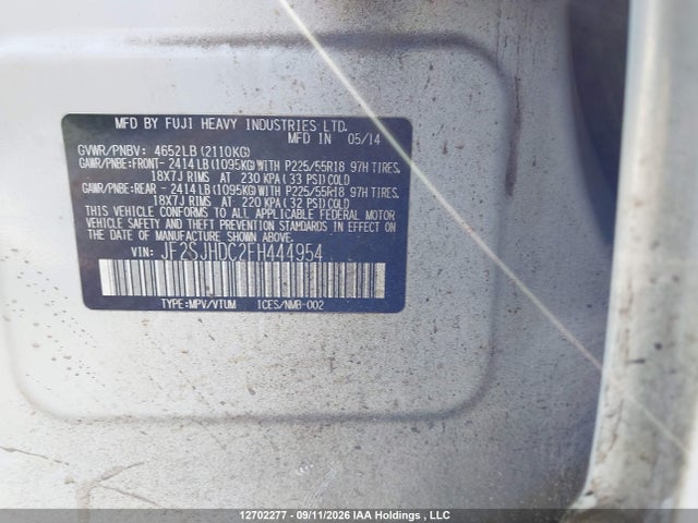 Aukcja sprzedaży 2015 Subaru Forester 2.0xt Premium, vin: JF2SJHDC2FH444954, numer aukcji: 12702277