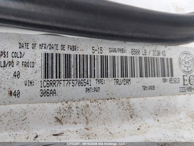 Aukcja sprzedaży 2015 Ram 1500 St, vin: 1C6RR7FT7FS706541, numer aukcji: 12702287