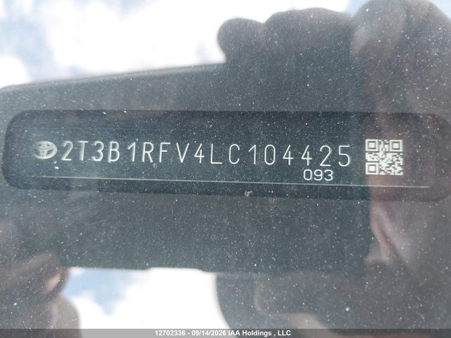 2020 Toyota Rav4 Le მანქანა იყიდება აუქციონზე, vin: 2T3B1RFV4LC104425, აუქციონის ნომერი: 12702336