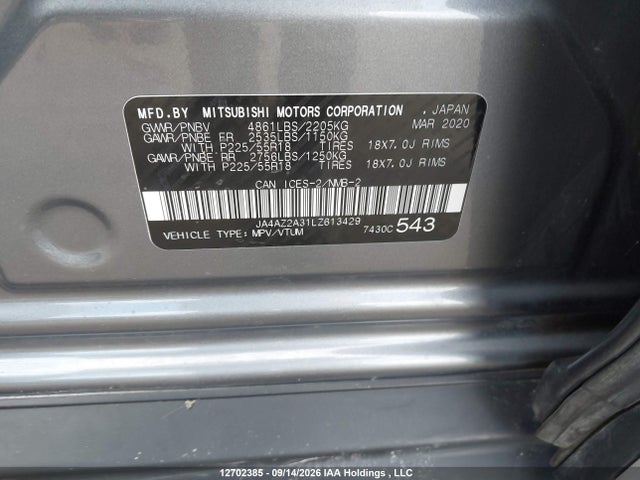 Mitsubishi Outlander Es 2020 JA4AZ2A31LZ613429 Image 9