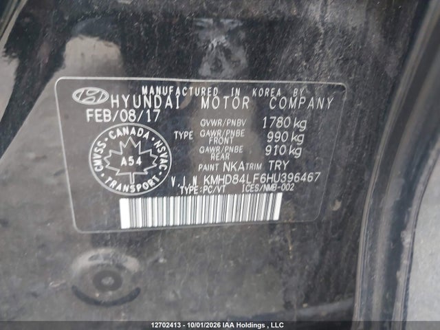 KMHD84LF6HU396467 Hyundai ELANTRA GL