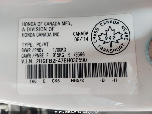 Honda Civic 2014 2HGFB2F47EH036590 Image 19