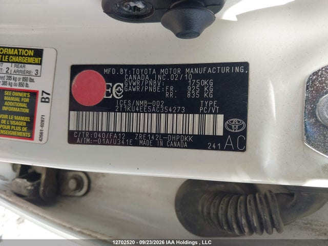 Продаж на аукціоні авто 2010 Toyota Matrix Wagon, vin: 2T1KU4EE5AC354273, номер лоту: 12702520