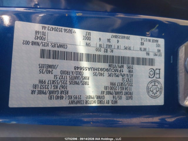 Продаж на аукціоні авто 2017 Ford Escape Se, vin: 1FMCU9G93HUA55648, номер лоту: 12702596