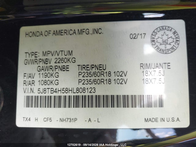 Acura Rdx Technology 2017 5J8TB4H58HL808123 Image 18