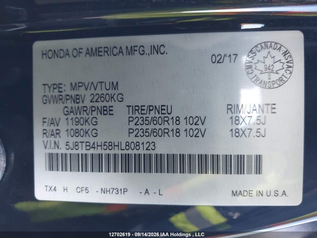 Acura Rdx Technology 2017 5J8TB4H58HL808123 Image 9
