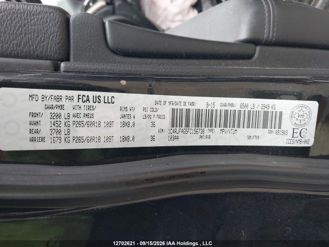 Jeep Grand Cherokee Laredo 2015 1C4RJFAG5FC156738 Image 9