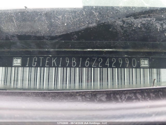 12702650 :رقم المزاد ، 1GTEK19B16Z242990 vin ، 2006 Gmc New Sierra K1500 مزاد بيع