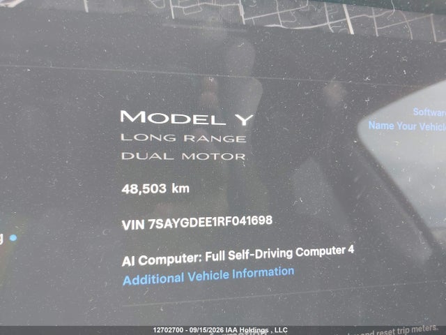 Aukcja sprzedaży 2024 Tesla Model Y Long Range, vin: 7SAYGDEE1RF041698, numer aukcji: 12702700