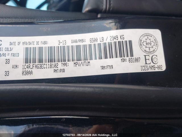 Продаж на аукціоні авто 2014 Jeep Grand Cherokee Laredo, vin: 1C4RJFAG3EC118102, номер лоту: 12702703