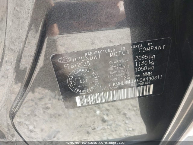 12702796 :رقم المزاد ، KMHL44JA8SA490311 vin ، 2025 Hyundai Sonata مزاد بيع