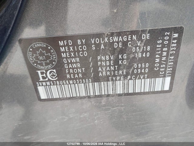 Volkswagen Jetta Highline 2019 3VWW57BU5KM033903 Image 9