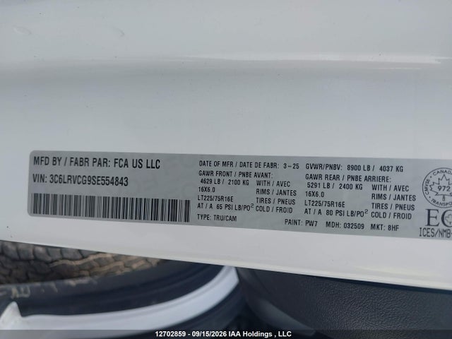 RAM Promaster 2500 2500 High 2025 3C6LRVCG9SE554843 Image 18