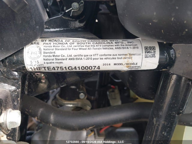 Honda Trx420 Fa 2016 1HFTE4751G4100074 Image 14