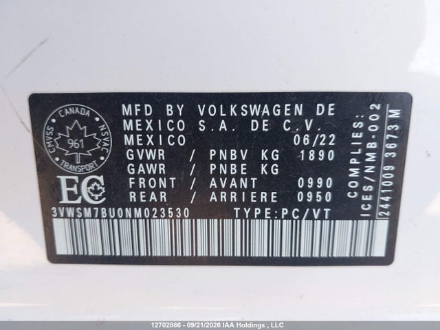 Volkswagen Jetta 2022 3VWSM7BU0NM023530 Image 19