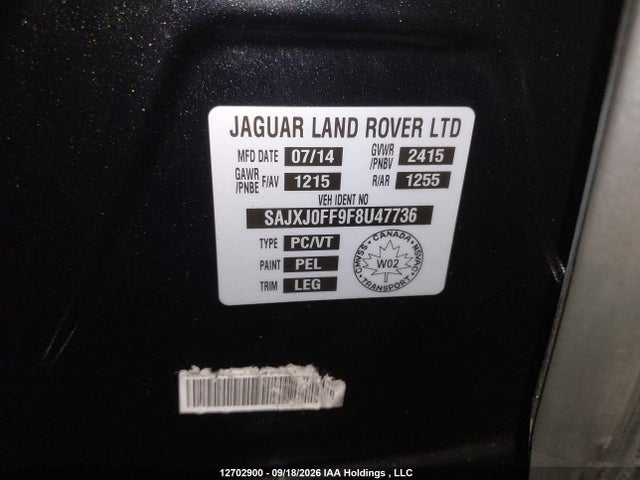 Продаж на аукціоні авто 2015 Jaguar Xf 3.0 Sport Awd, vin: SAJXJ0FF9F8U47736, номер лоту: 12702900