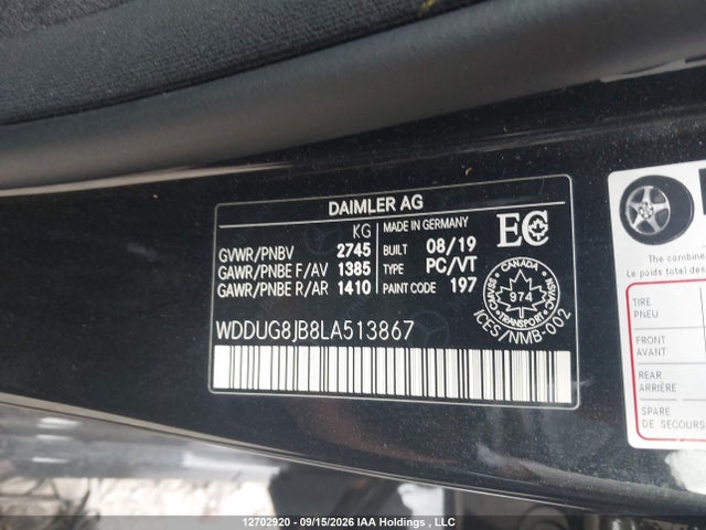 Aukcja sprzedaży 2020 Mercedes-benz Amg S 63 4matic, vin: WDDUG8JB8LA513867, numer aukcji: 12702920