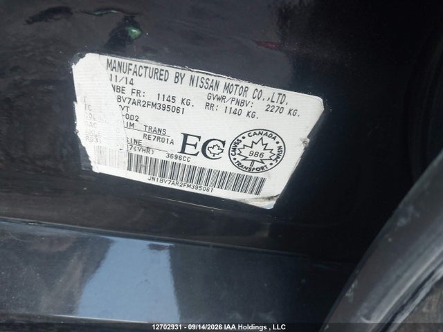 Aukcja sprzedaży 2015 Infiniti Q50, vin: JN1BV7AR2FM395061, numer aukcji: 12702931