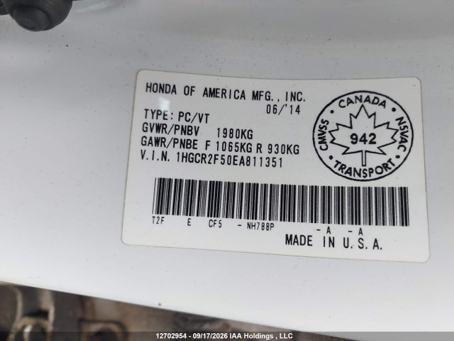 Продажа на аукционе авто 2014 Honda Accord Sport, vin: 1HGCR2F50EA811351, номер лота: 12702954