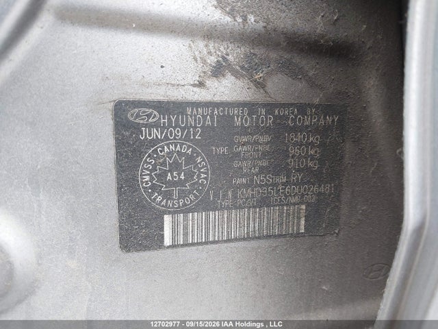 2013 Hyundai Elantra Gt მანქანა იყიდება აუქციონზე, vin: KMHD35LE6DU026481, აუქციონის ნომერი: 12702977